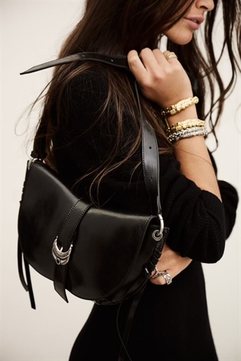 Ba&sh, SADDLE half-moon bag, Noir